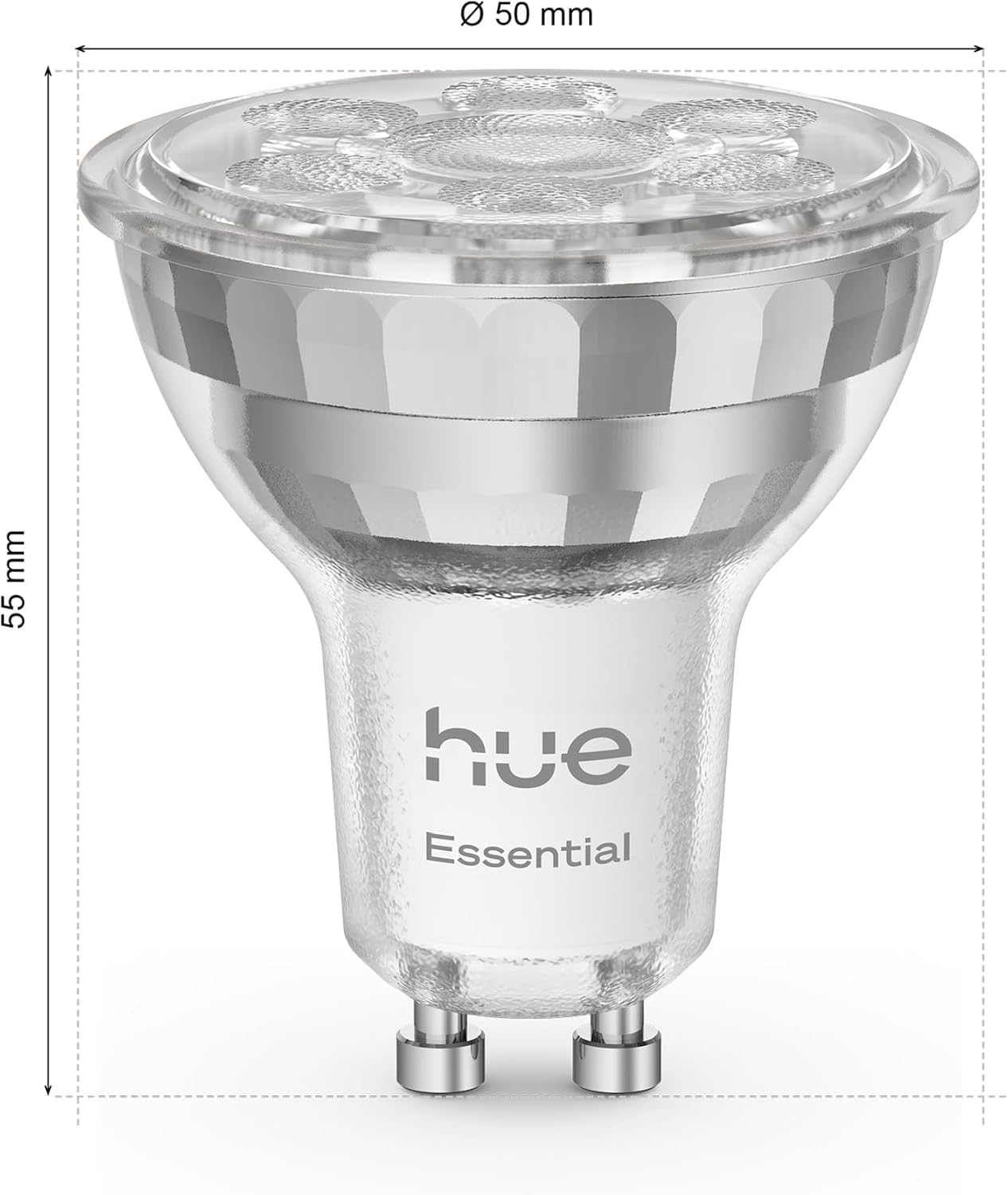 Hue Essential Kit Inicio: Hue Bridge + 3 bombillas led inteligentes GU10 + Smart button, Luz Blanca y Colores, regulable 2200-6500 K, comp. Alexa, Google Assistant, Samsung SmartThings y Apple Home