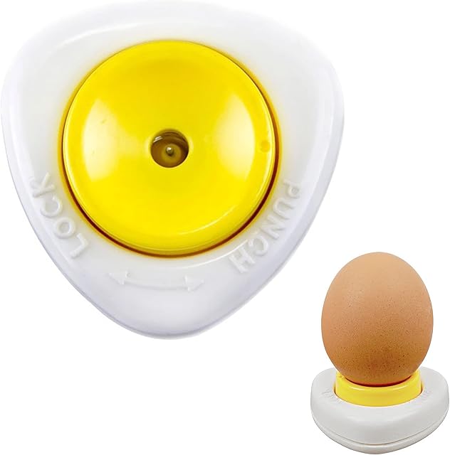 1Pcs Semi-Automatic Pinhole Egg Piercer Safety & Easily Kitchen Pricker Egg Piercer Tool Egg Opener for Raw Soft Hard Boiled Egg