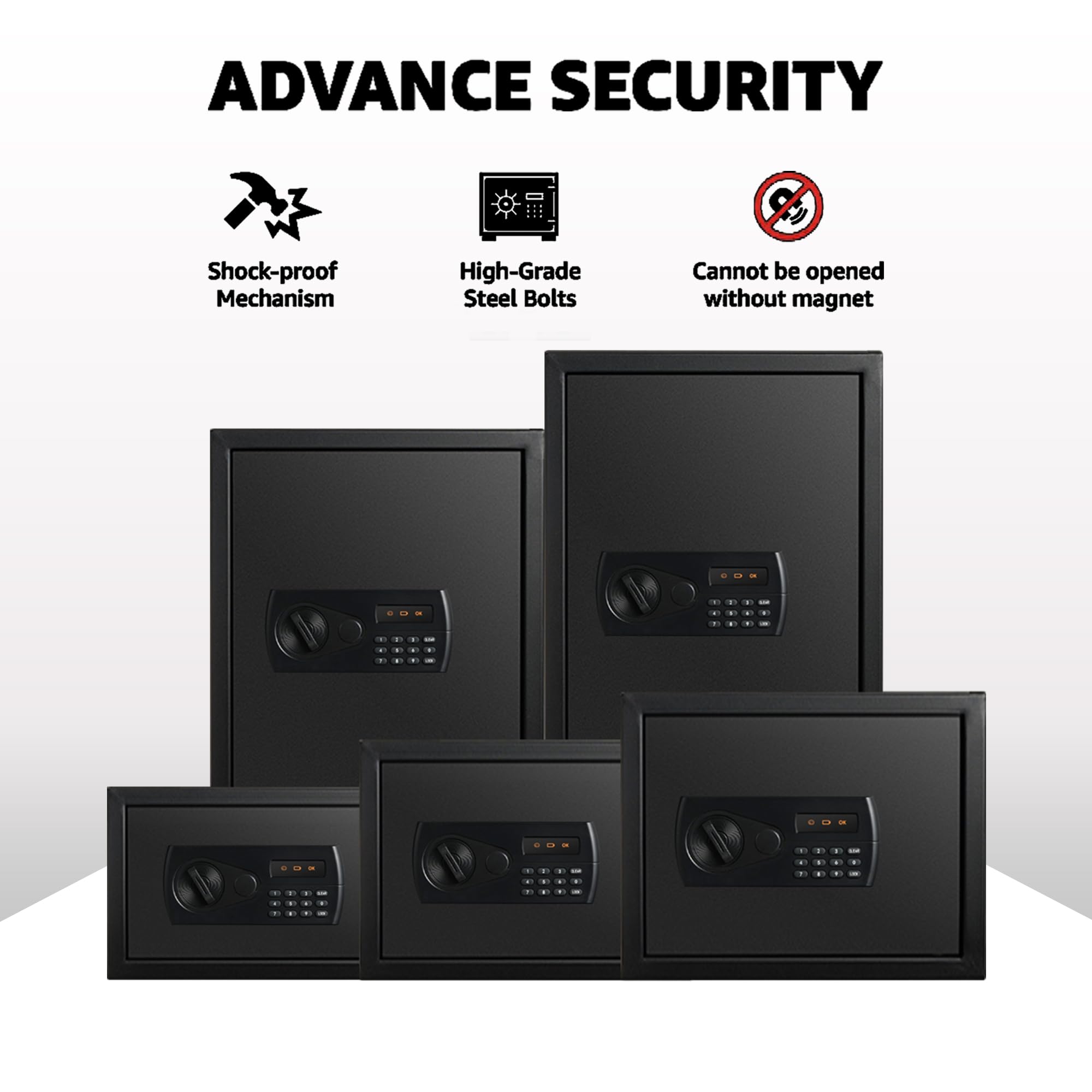 SecureX 55L Home Safe - Digital Lock & Key -3