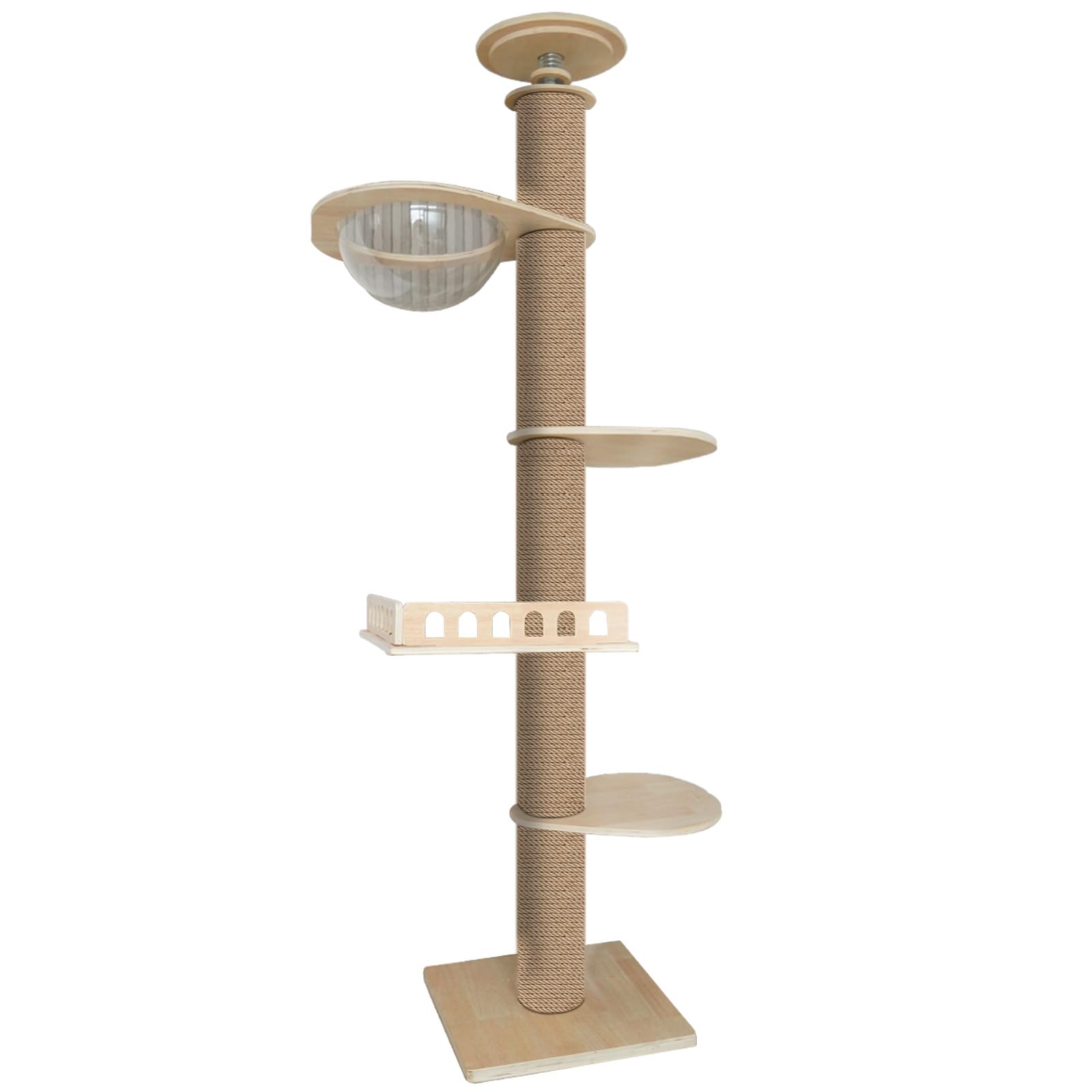 Amazon | 輝力士 キャットタワー 突っ張り 木製 スリム 猫爪とぎタワー
