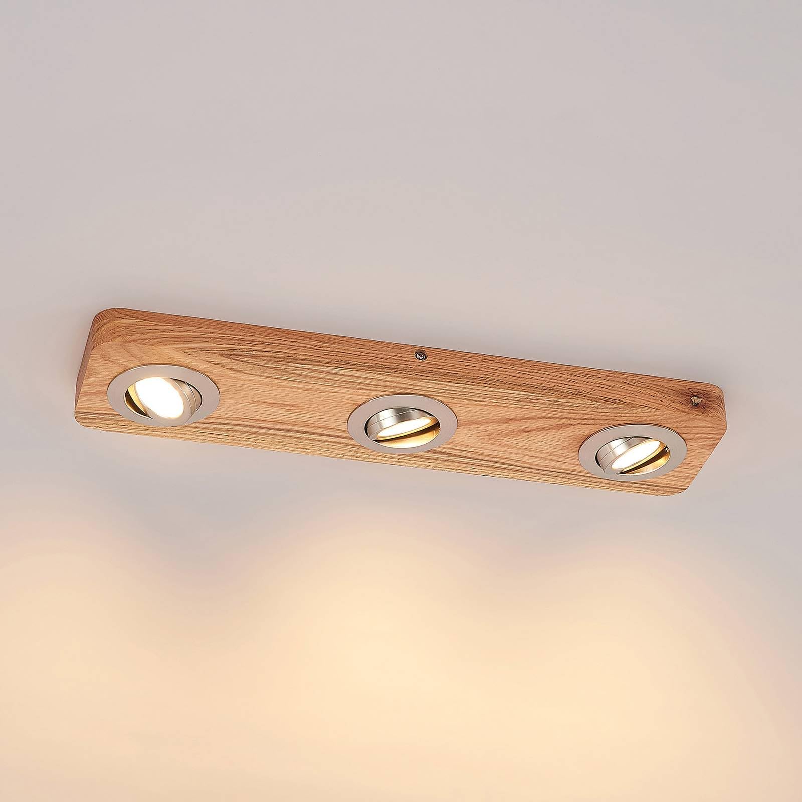 Lindby Plafoniera (Moderno) colore Ocra, in Legno ad es. Soggiorno & Sala da pranzo lampadina inclusa plafoniera legno lampada