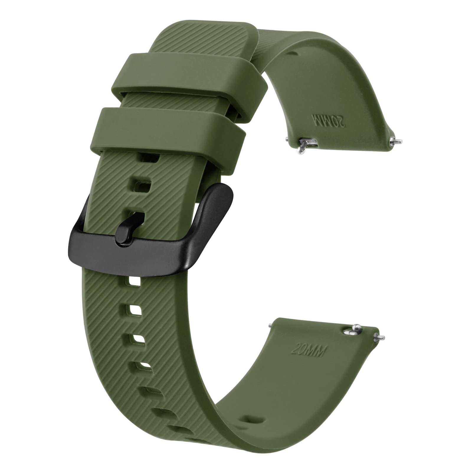 BISONSTRAP Watch Strap 18mm 19mm 20mm 21mm 22mm, Quick Release Silicone Watch Bands for Men Women