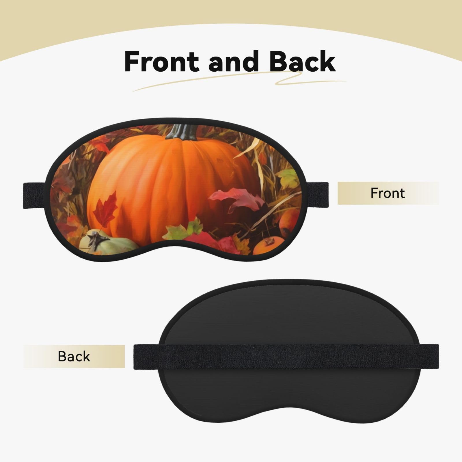 Sleep Mask for Side Sleeper Silk Sleeping Eye Masks with Elastic Strap Super Soft Eye Sleep Shade Cover Harvest Pumpkin Blackout Night Blindfold for Women Men Travel