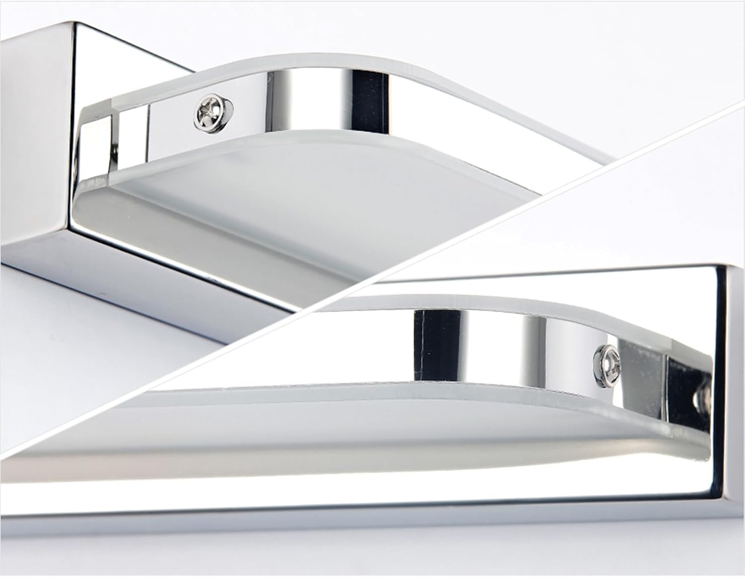 Aplique de baño LED sobre Espejo, Moderno, Frontal Rectangular, Barra de iluminación de Acero Inoxidable, IP44, Regulable, Aplique de Pared para Maquillaje, Negro, 62 cm