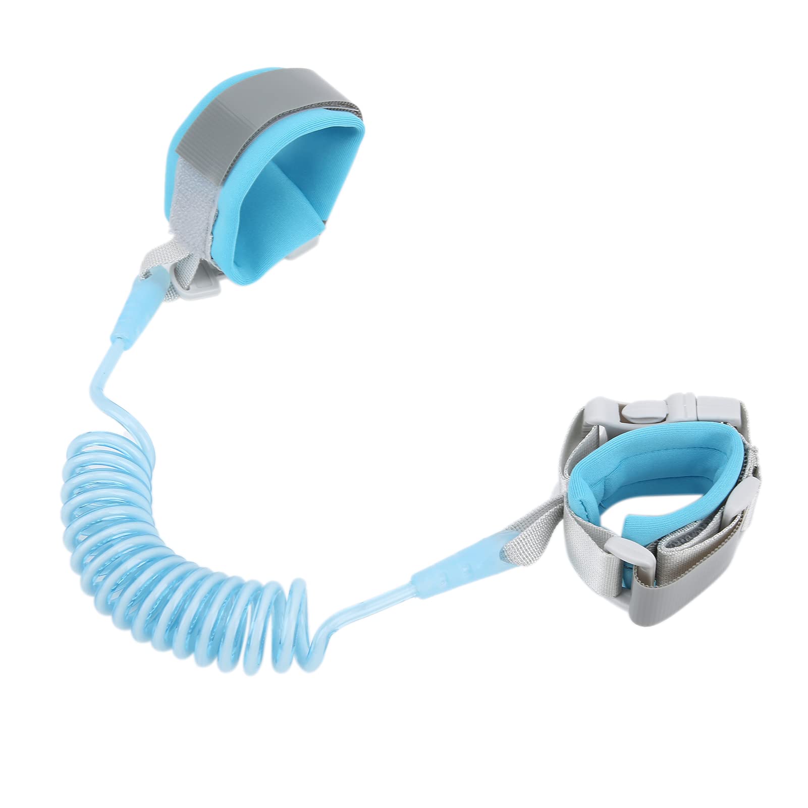 Fdit Kids Toddlers Wrist Leash AntiLost Child Safety Harness Stainless Steel Rope Leash for Supermarkets (Fixed Head Blue 1.5 Meters)