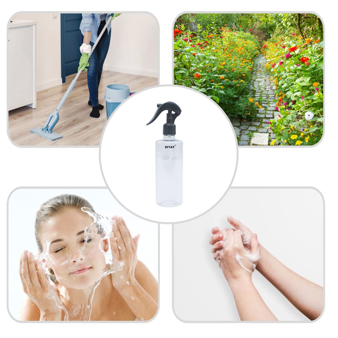 DITAT Empty Transparent Trigger Spray Bottle for Sprayer Unbreakable Plastic Sanitizer Multipurpose Mist Spray Bottle 500 ml - Pack of 2(Black) 4