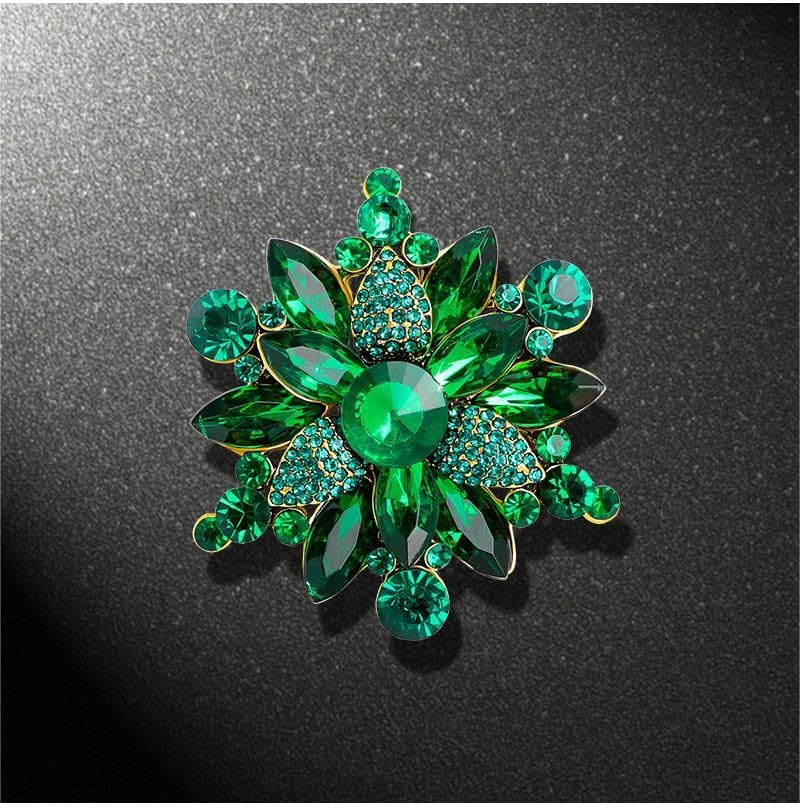 Vintage Rhinestone Sunflower Brooch Pin Stylish Crystal Flower Shape Brooch Pin Elegant Clothing Hat Bag Accessories Jewerly for Women image 2