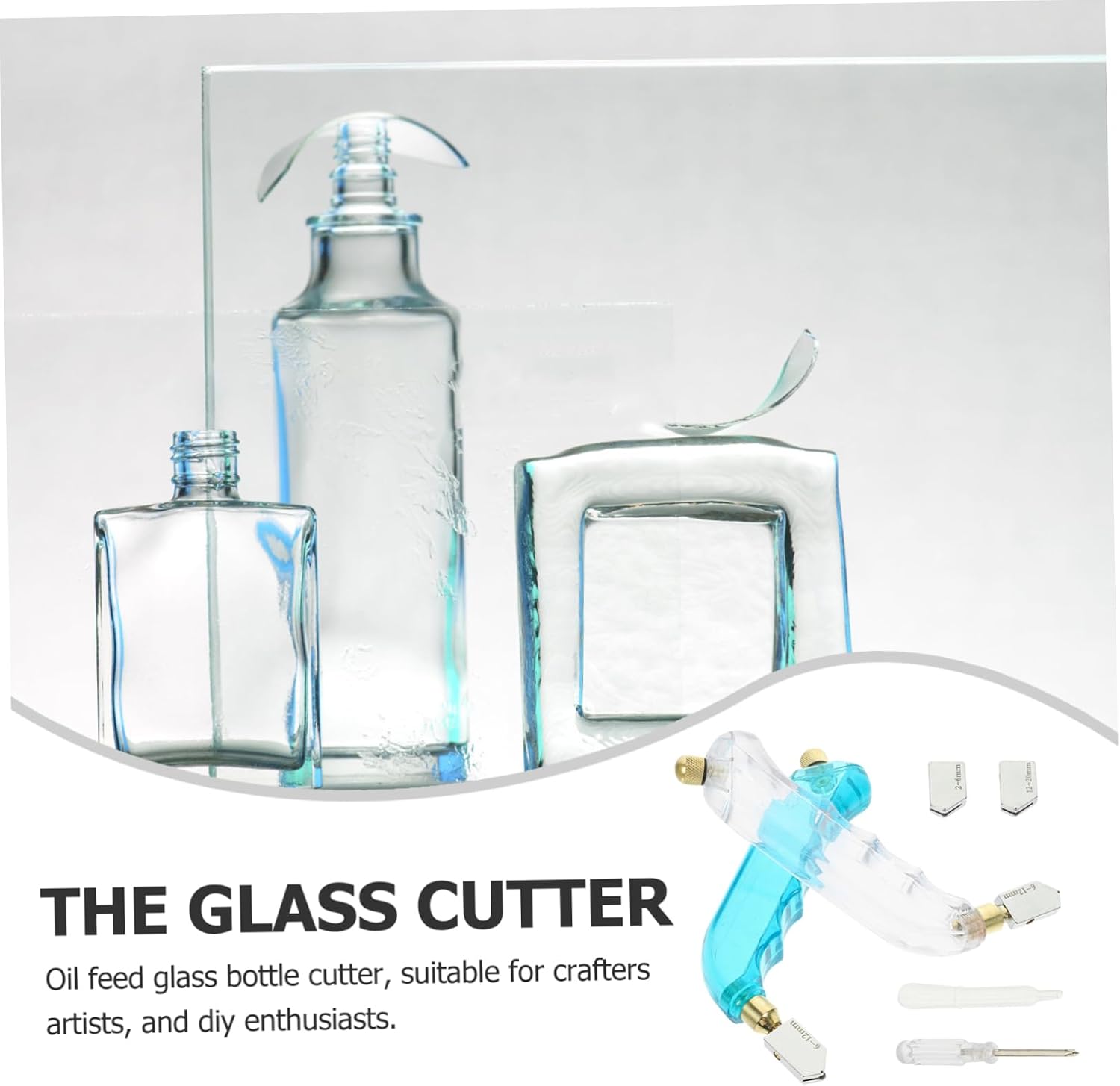 STOBOK Professional Glass Cutter with Oil Feed System Versatile Tool for DIY Projects Stained Glass Wine and Beer Bottles Easy to Use for Beginners Durable and Efficient Cutting