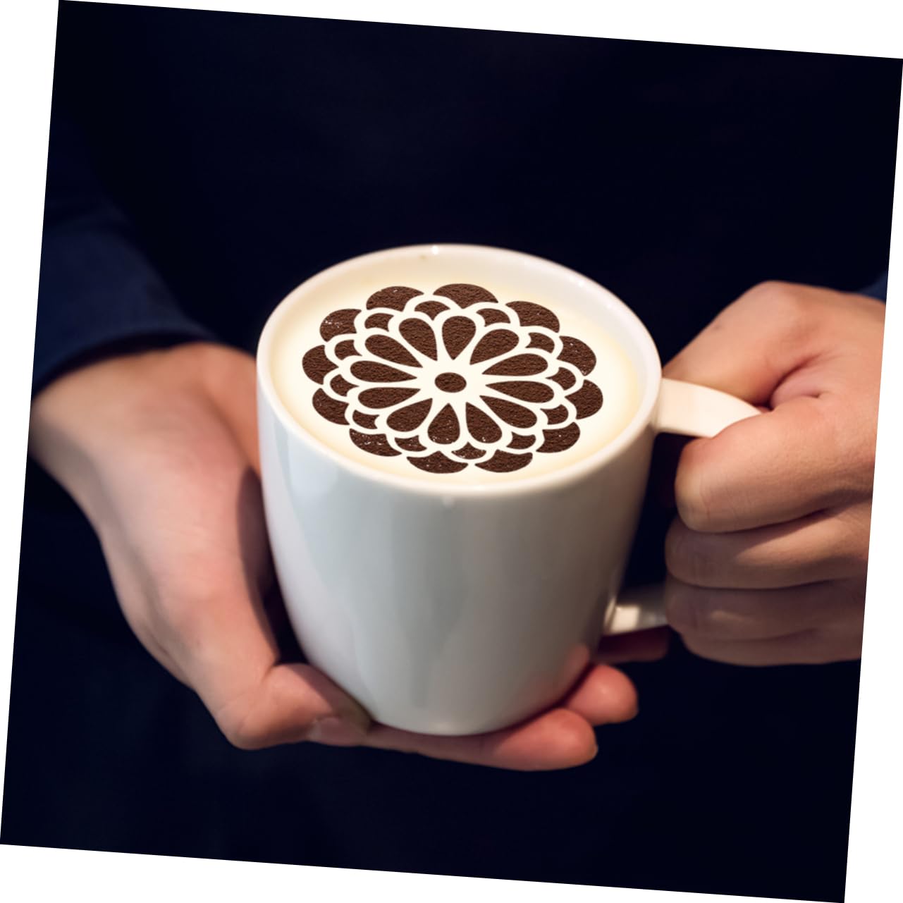 ABOOFAN 3 Juegos De 6 Plantillas De Flores Para Arte De Café Plantillas De Capuchino En Aerosol Modelo De Impresión De Acero Inoxidable