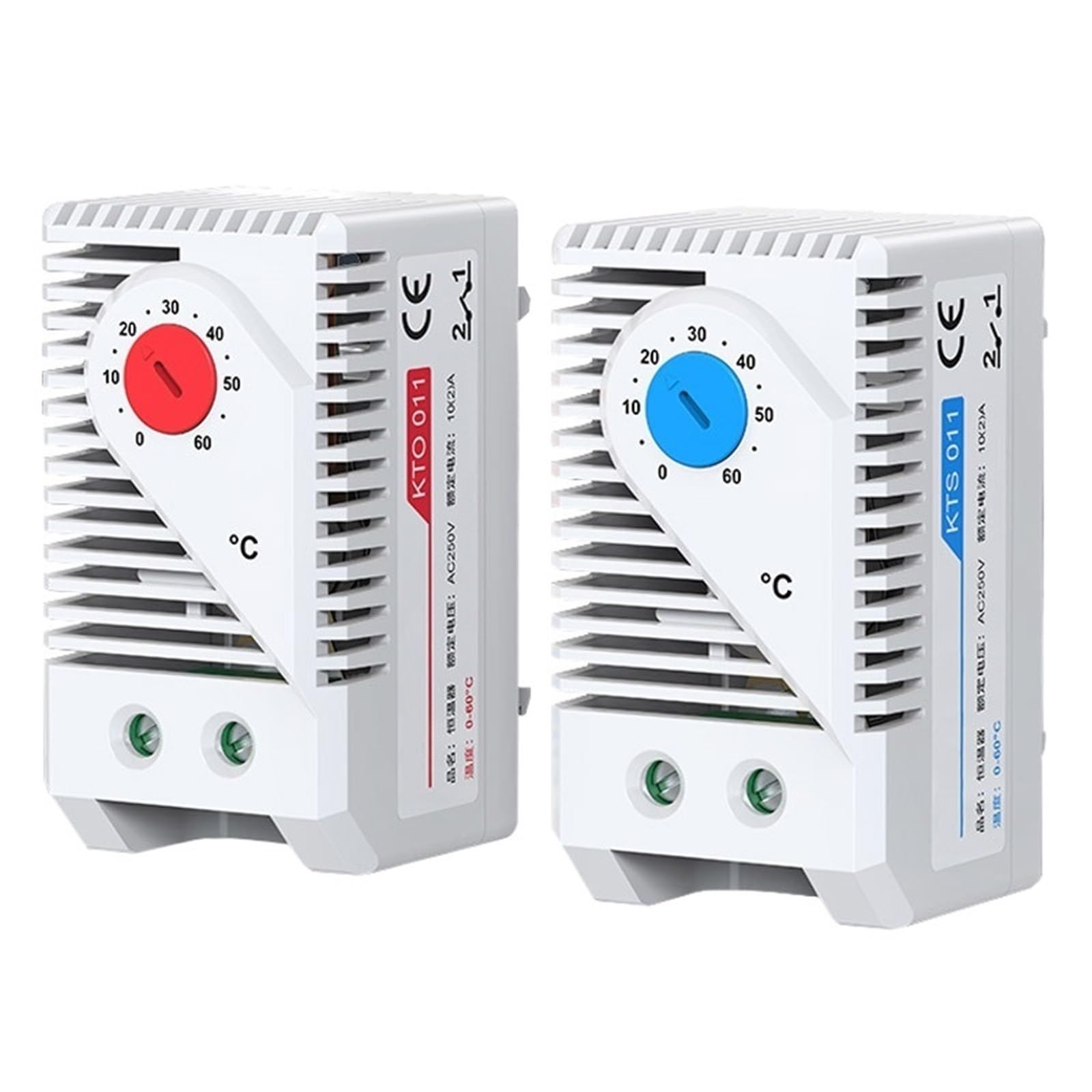 1pcs KTS011 KTO011 NO NC Temperature Controller Mechanical Switch Cabinet Thermostat And Humidity Control 0-60℃ AC250V 10A(KTO011-NC)