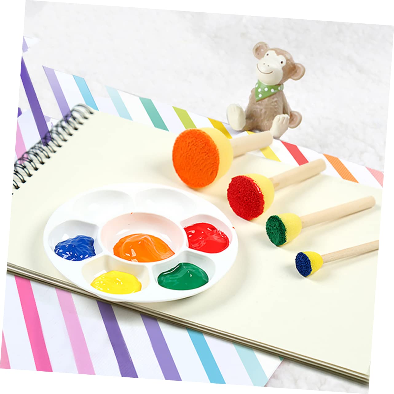 KALLORY 30Pcs DIY Sponge Stamp for Assorted to Graffiti Drawing Tools for Creative Art Projects and Fun Activities