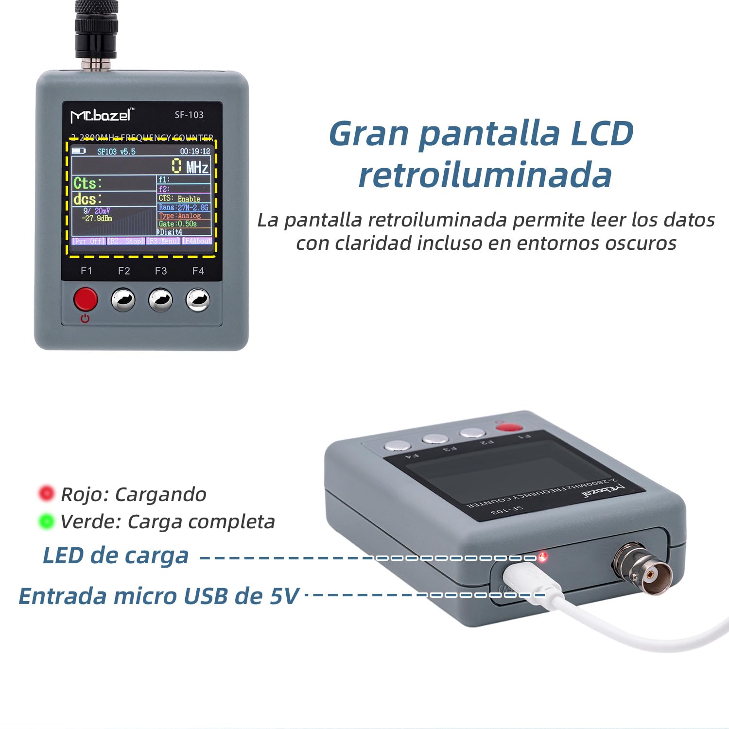 Mcbazel SF-103 Contador de frecuencia de 2-2800mHz