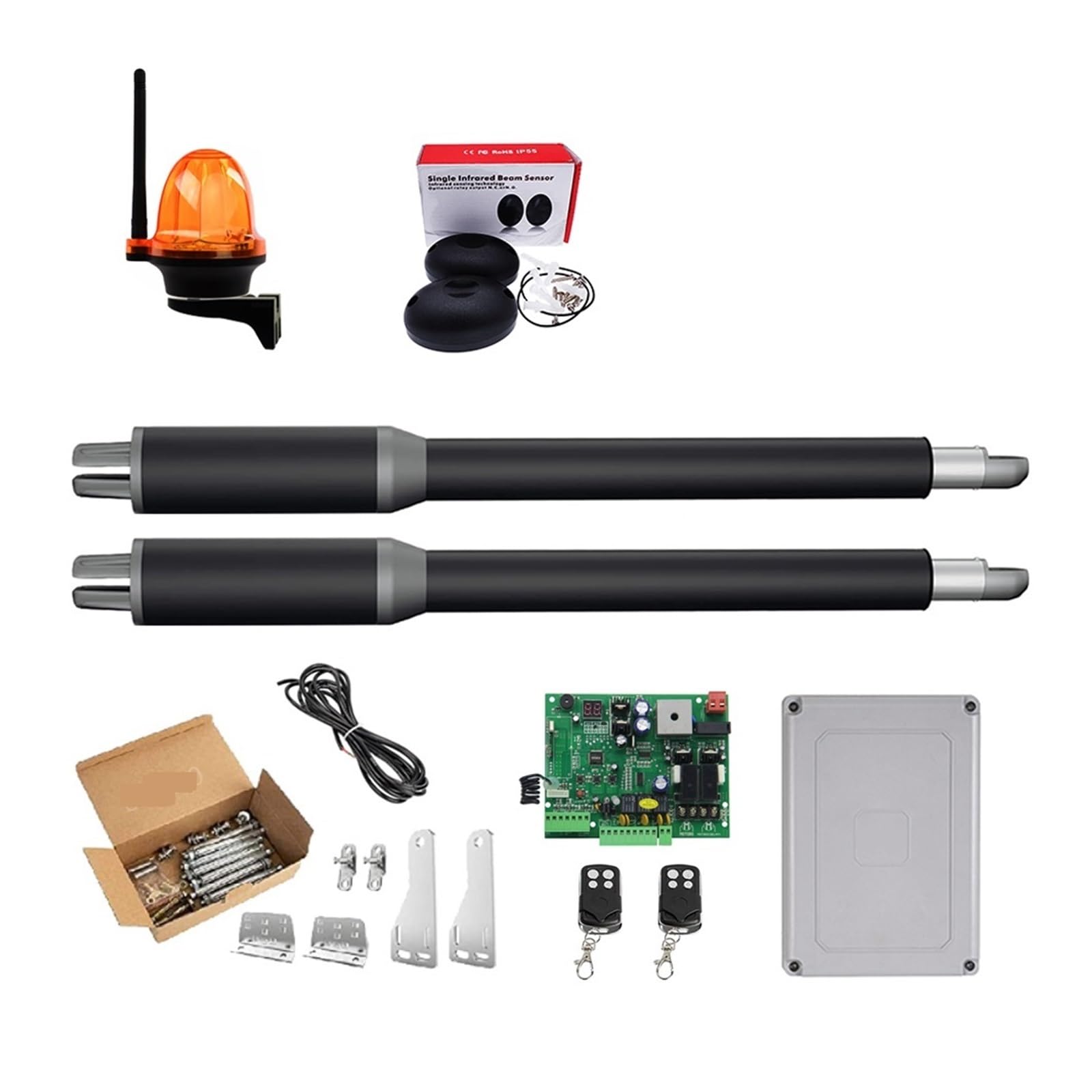 Rsgxlfqzvak Kit B Automatic Door Opener, Door Opener Linear Actuator Dc Worm Ar Automatic Swing Electric Tube, Light, Button, Gsm Operator(Kit B)