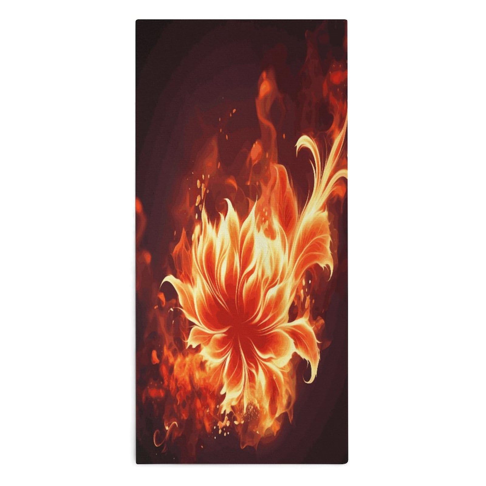 Fodpand Style Flaming Fire Flowers Microfiber Towels, Decorative Bath Towel Soft & Lightweight, Hand Towels Multipurpose Use For Bathroom, Pool, Gym, Spa, And Hotel Use