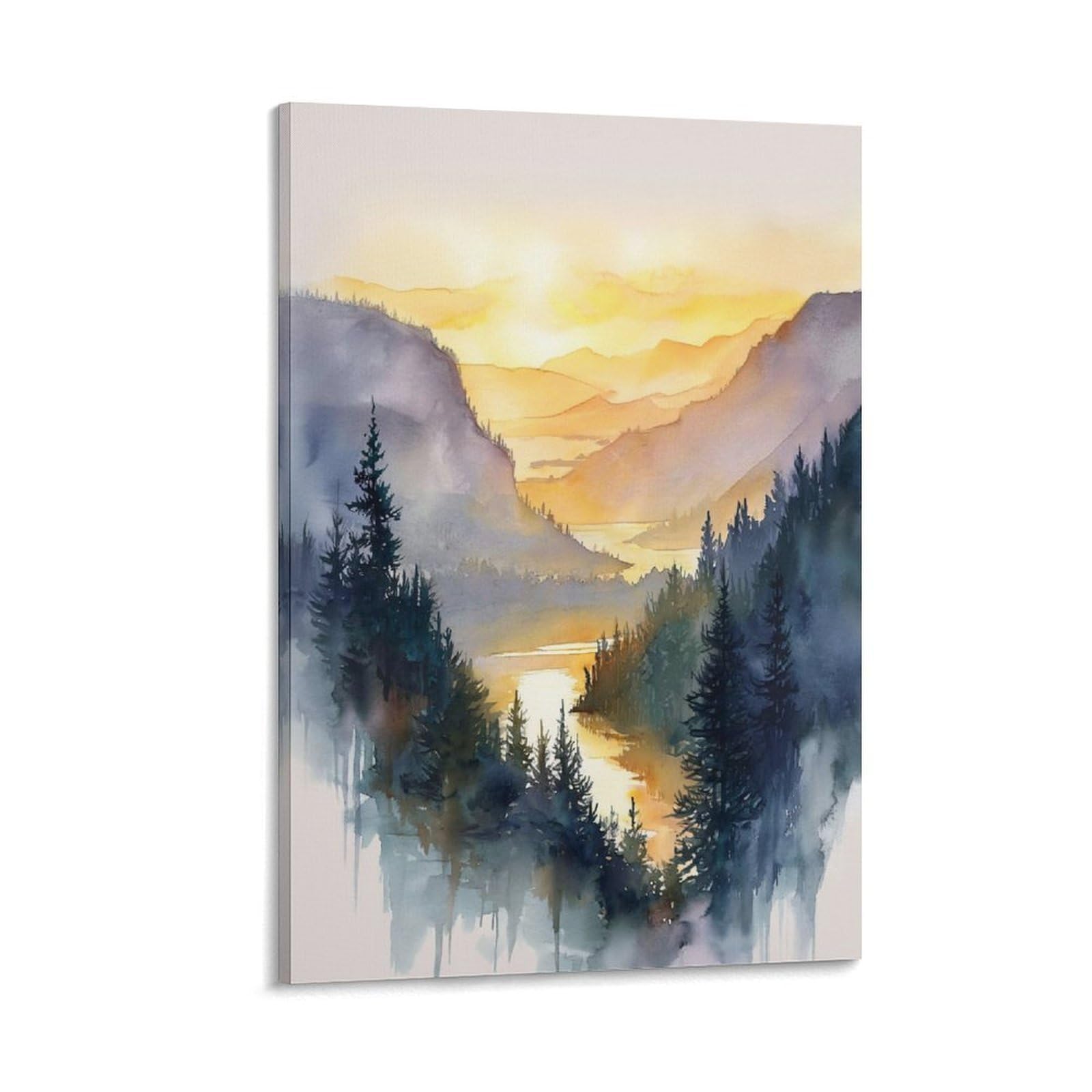 LCYNNH Oregon Watercolor 20x30inch(50x75cm) Vintage Travel Poster Watercolor Canvas Art