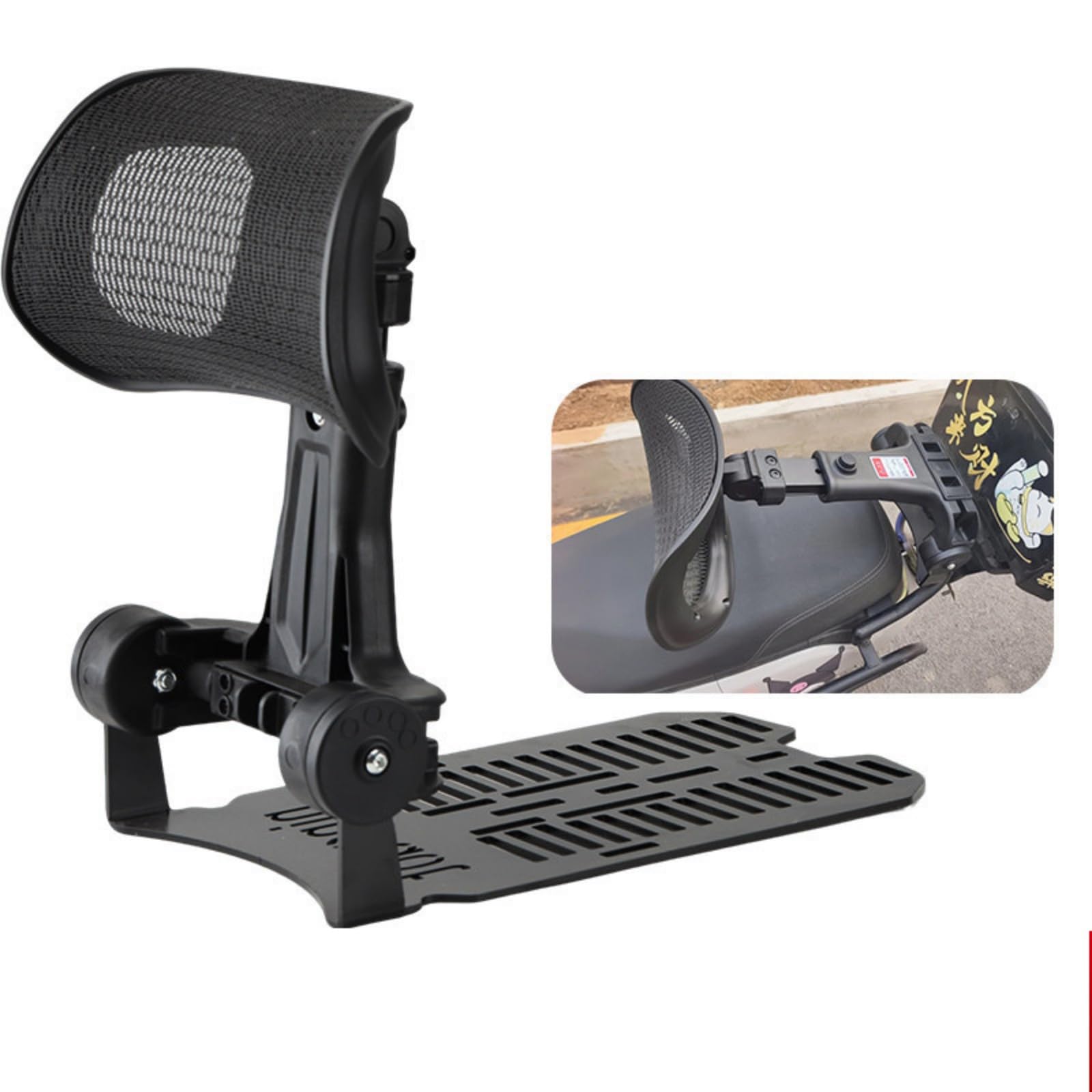 Cojín de Soporte de Cintura Trasera para Motocicleta, Soporte Lumbar Ajustable, cojín de Cintura para Asiento Trasero para Scooter eléctrico No9, Respaldo Multiusos para Conductor y Pasajero