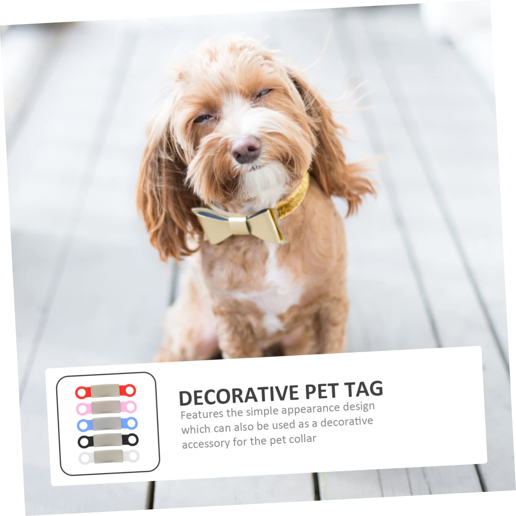 SUPVOX 4 Set di Targhette Identificative per Animali Domestici Telefono Targhette Incise per Cani E Gatti Accessorio per Collare Antigraffio 5 Pezzi*4