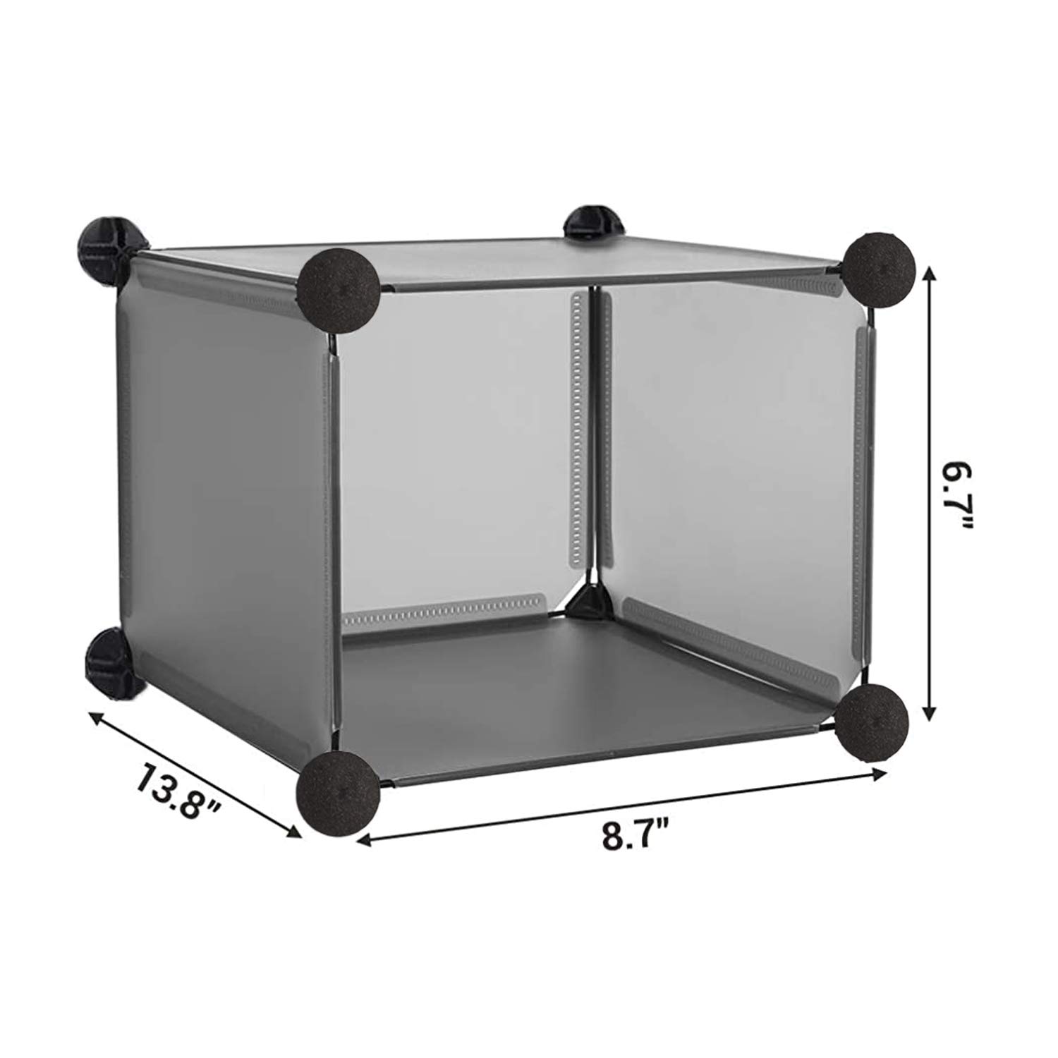 HOMIDEC 16 Cube Light Grey Shoe Rack, DIY Wardrobe Closet Organizer