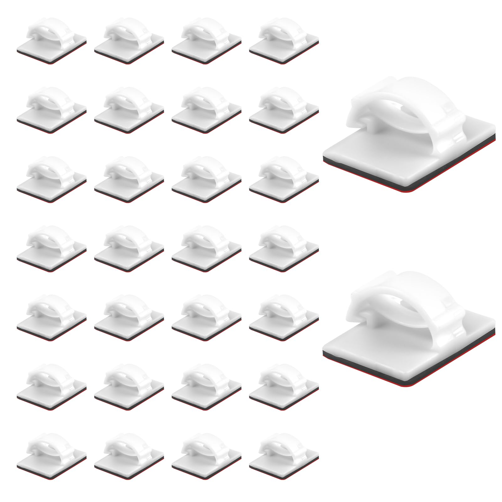 Clip Fermacavi Autoadesive 60 Pezzi - Organizzatore Cavi Per Casa E Ufficio, Trasparenti