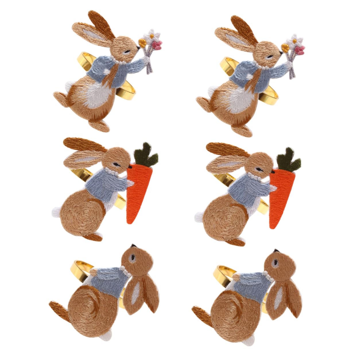 PRETYZOOM 2 Set Portatovaglioli Coniglio Portatovaglioli Animali Portatovaglioli Di Coniglio Portatovagliolo Tavolo Da Pranzo Fibbia Tovagliolo A Forma Di Coniglio Pasqua Metallo 6 Pezzi * 2