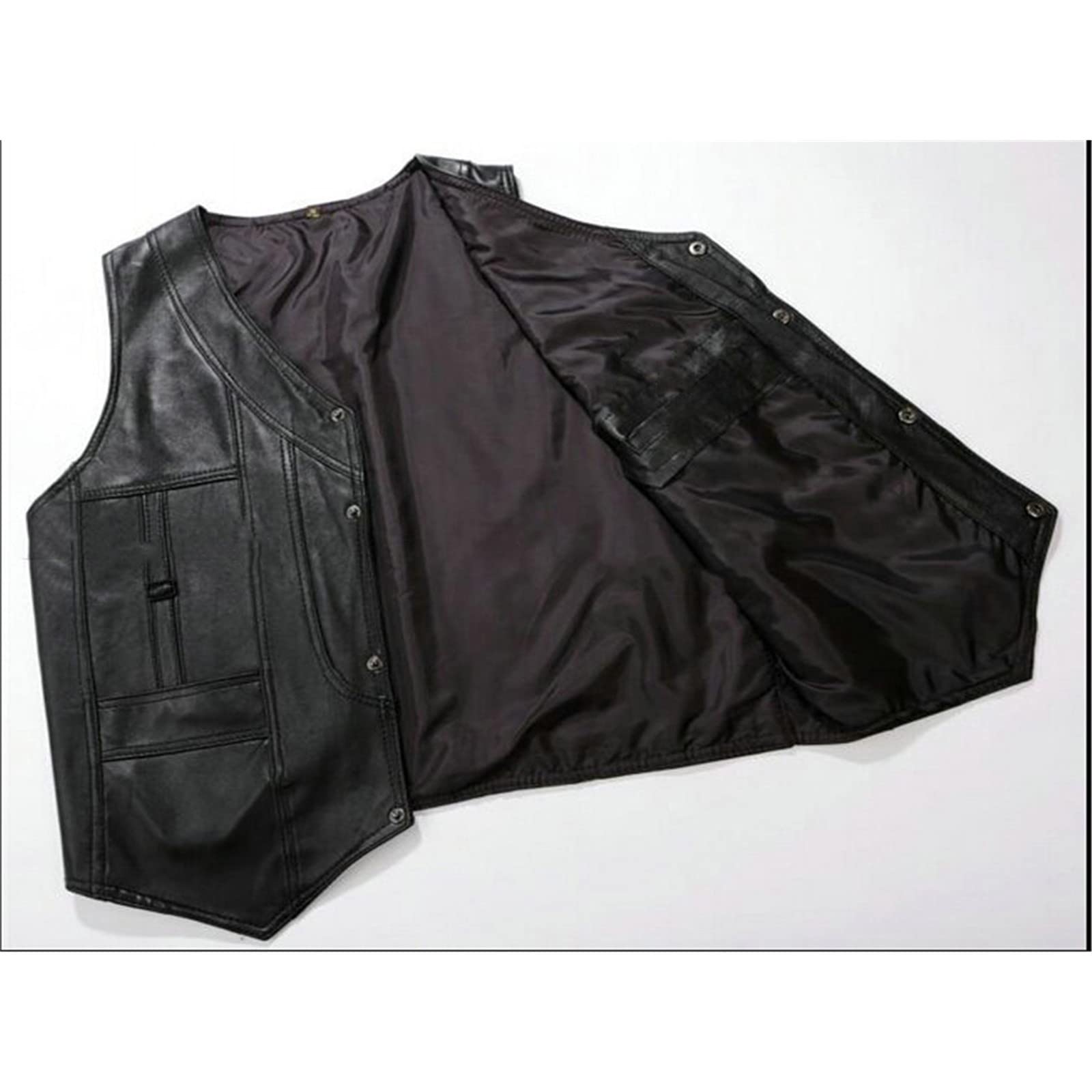 Winterjacke Herren Schaffell Weste Frühling Sommer Weste Pelz Lederjacke