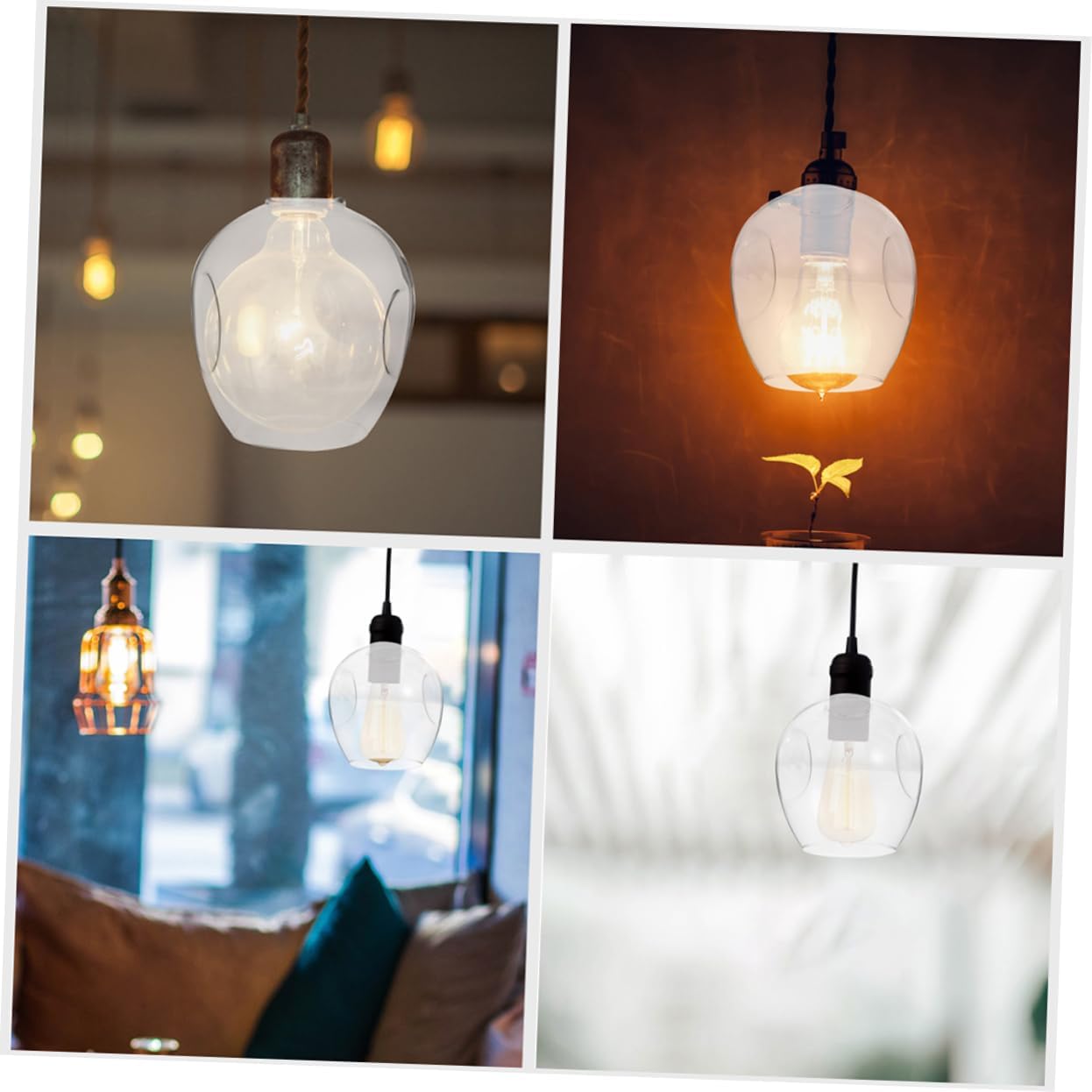 2pcs Glass Lampshade Replacement for Floor Lamp Lampshade-shaped Light Plaid Lamp Shade Three-concave Doublehole Structure for Living Room Bedroom Dining Room