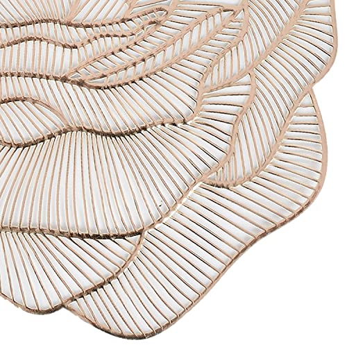 Image of Dakshya Industries Premium Set of 2 Round Table Placemats 38x38 cm PVC Waterproof - Washable Dining Table Mats (Copper)