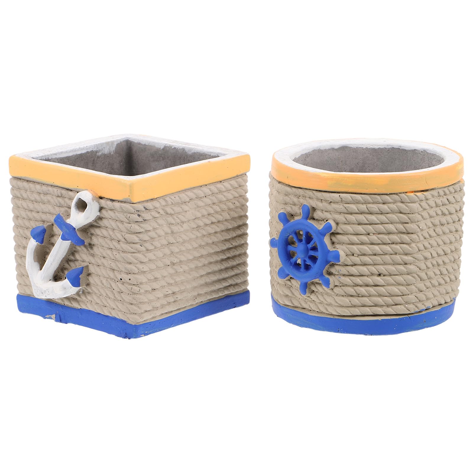 Pots pour plantes succulentes COLLBATH en ciment, lot de 2 jardinières