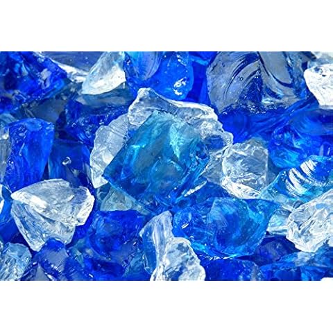 KEXMY Cookingstar Fire Pit Fireplace Glass, Mixed Crushed Fire Glass Blend of Colored Fire Pit Glass Rocks for Indoor and Outdoor Gas Fire Pits and Fireplaces 10 Pounds Cover