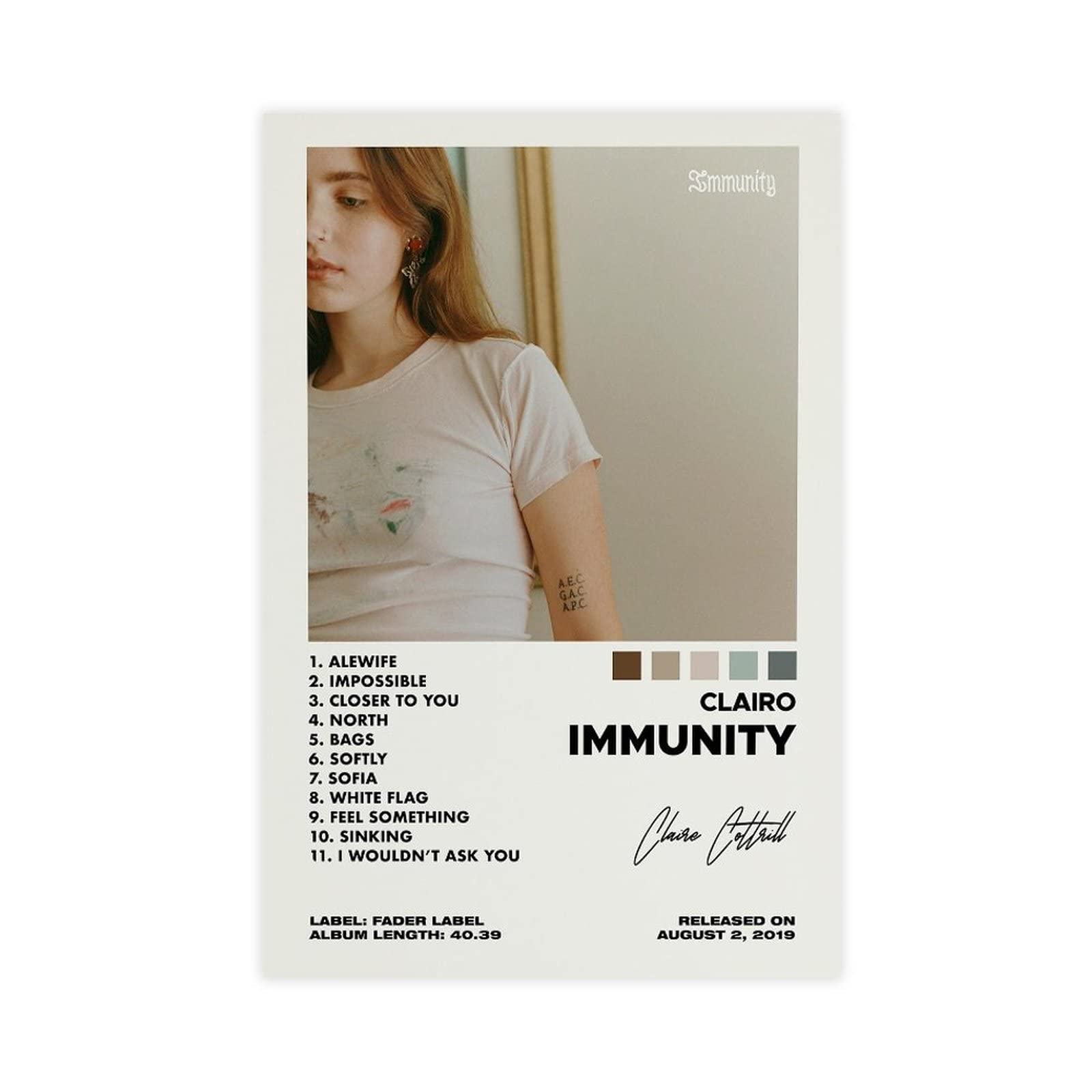 Clairo Poster Immunity Poster Album Cover Poster Canvas Poster Bedroom Decor Sports Landscape Office Room Decor Gift Unframe-style 16x24inch(40x60cm)