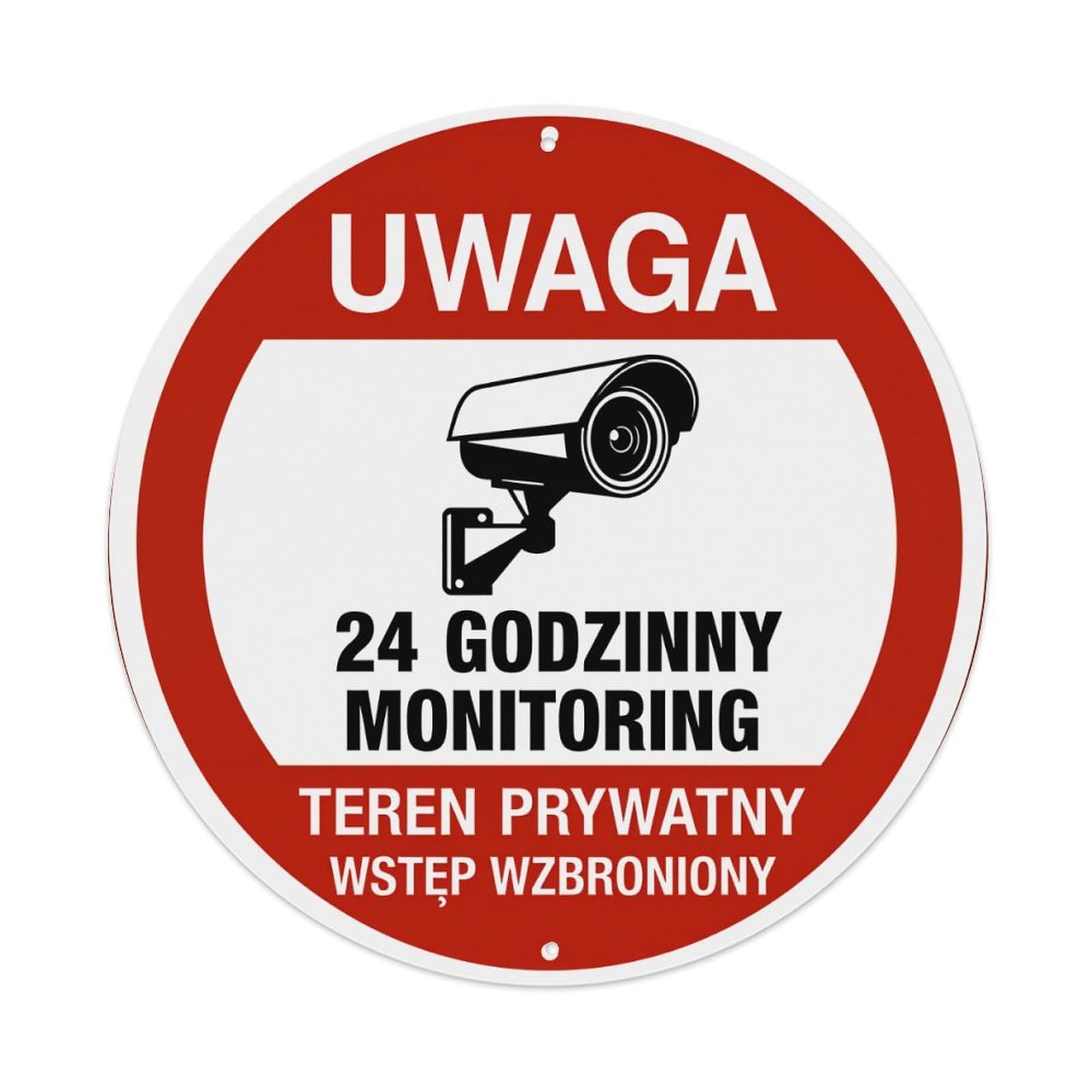 Attention 24 Hour Monitoring Private Property Metal Tin Sign Plaque