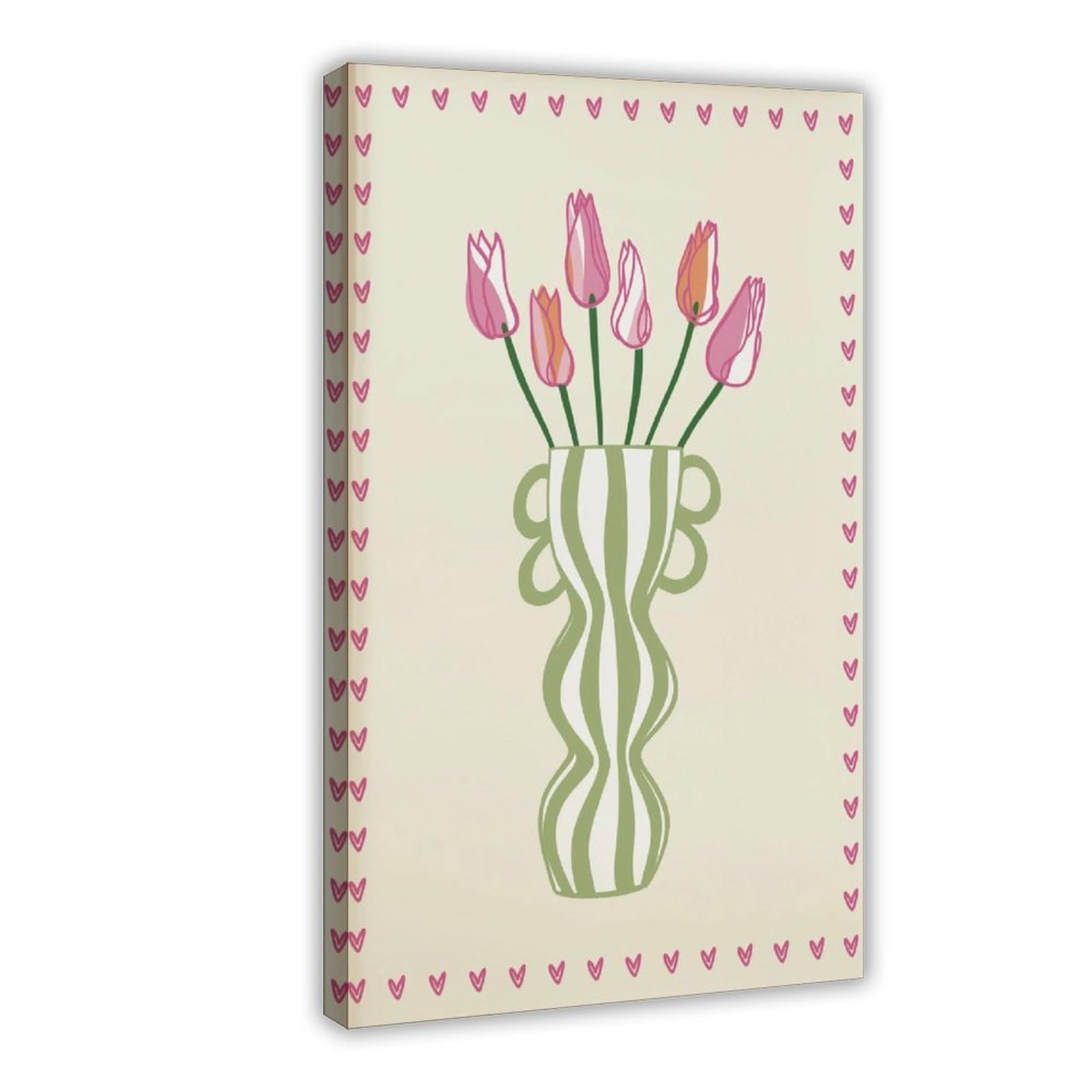 Bareronor Tulip Flower Vase Art Canvas Poster Bedroom Decor Landscape Office Room Decor Gift 24" L X 36" W
