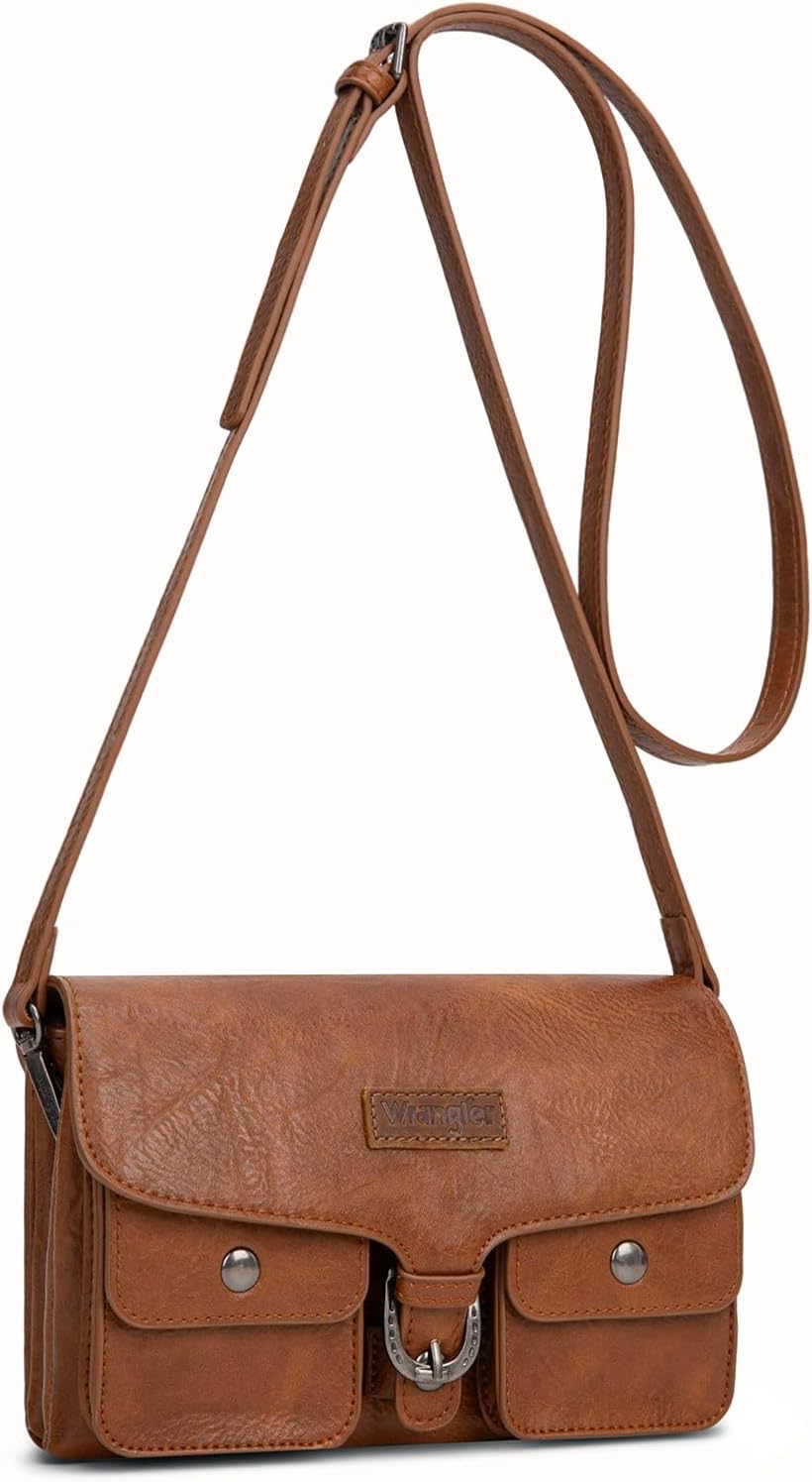 Wrangler Crossbody Wallet Purses Multi-function Card Holder Small Purse with Double Zipper - Image 5