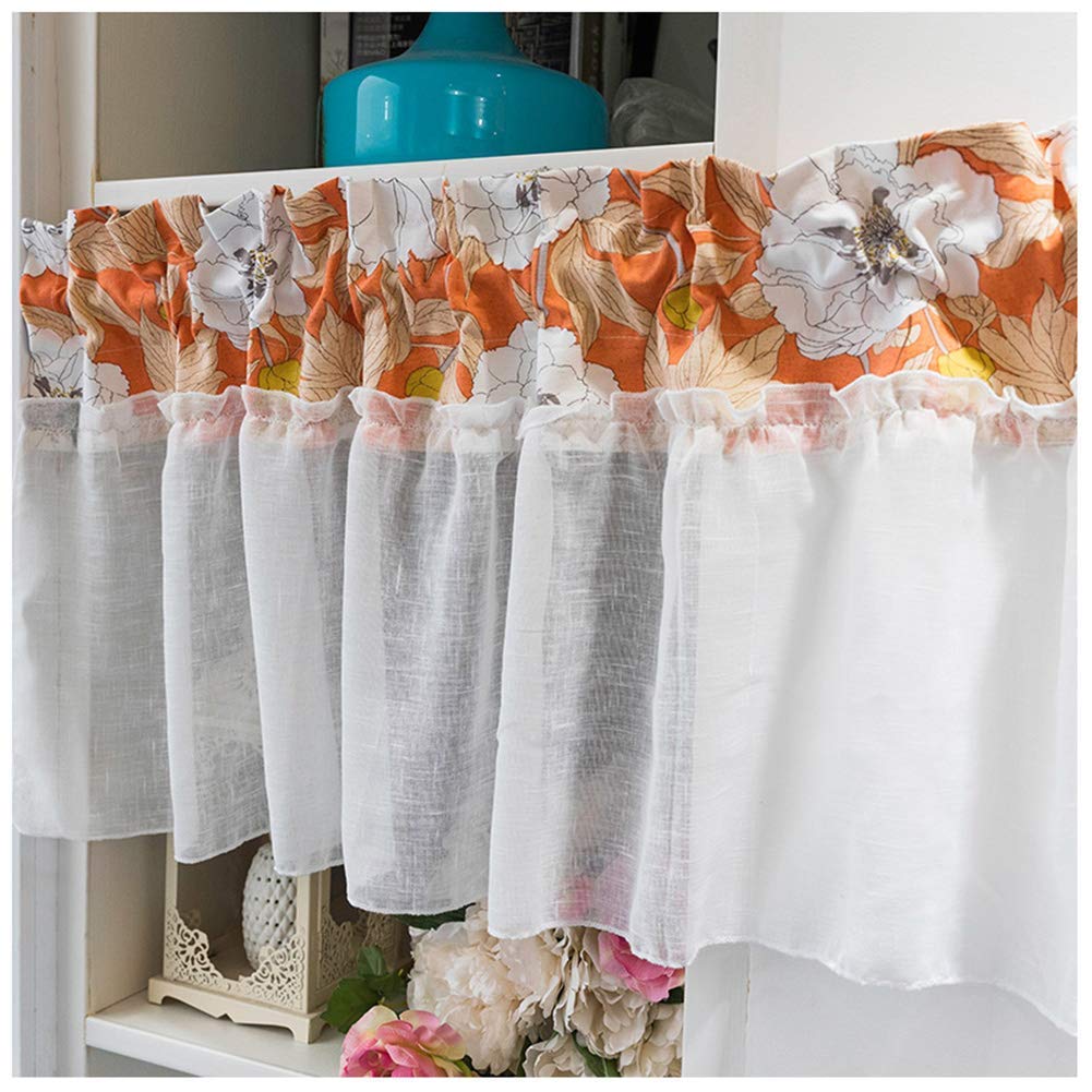 Media cortina corta blanca y antipolvo para ventanas de cocina y puertas