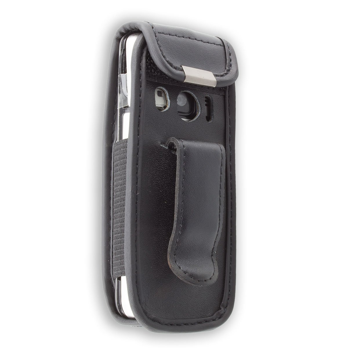 Caseroxx Borsa In Vera Pelle Con Clip Da Cintura Per Nokia 6700 Classic - Finestra Trasparente, Nero