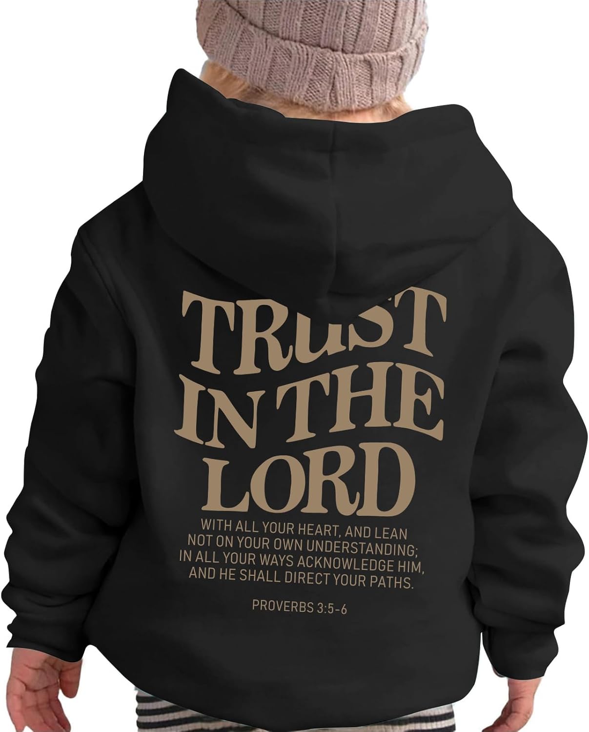 Trust In The Lord Graphic Hoodie For Girls Christian Jesus Hoodie Kids Faith Hooded Sweatshirt Preppy Pullover Tops - Image 4