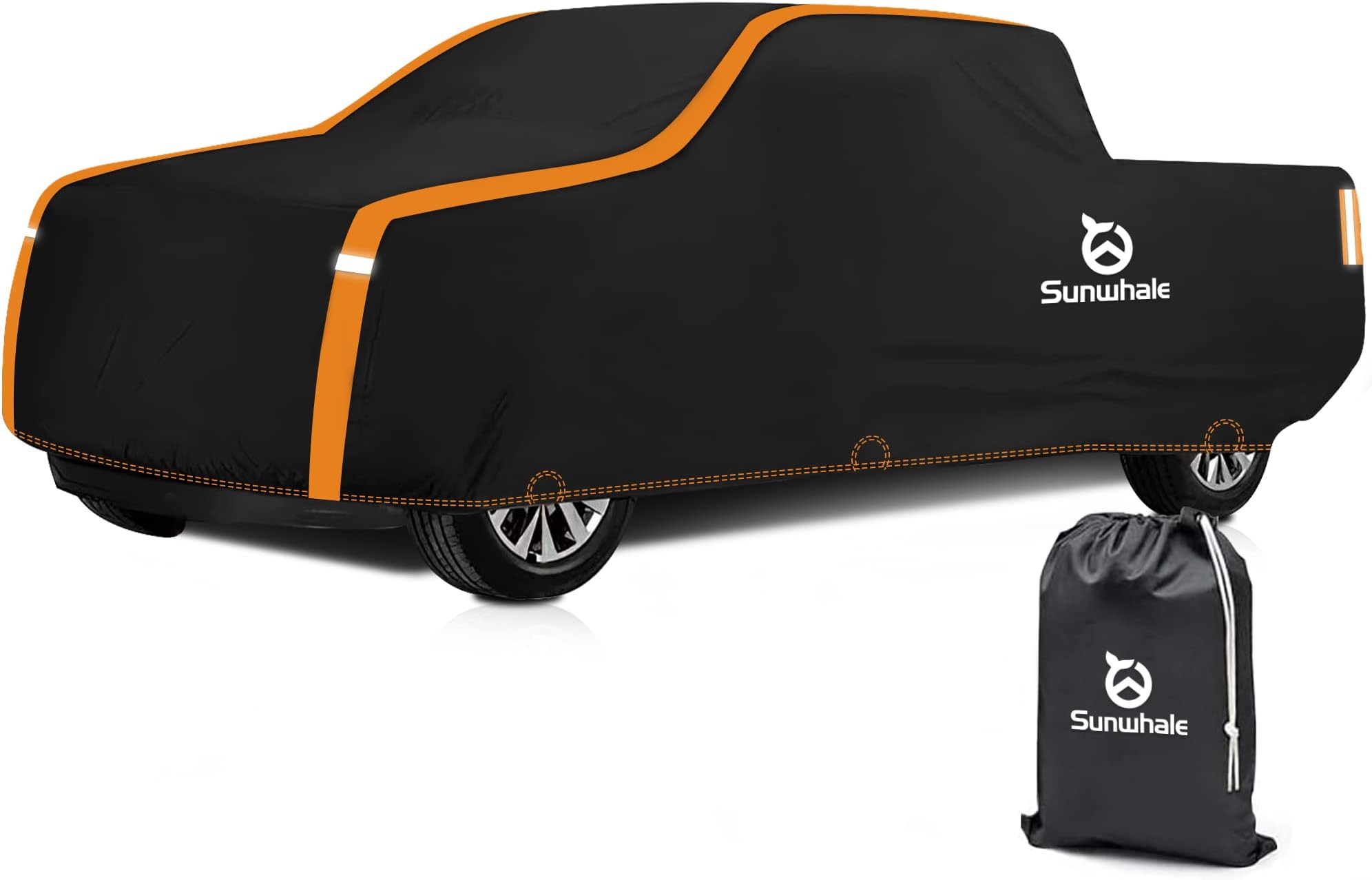 Truck Cover Waterproof All Weather Heavy Duty Outdoor Pickup Cover Snowproof Dust Rain Sun UV Protection - Universal Fit for Ford F150 Chevy Silverado GMC Dodge Ram 1500 - Up to 230''