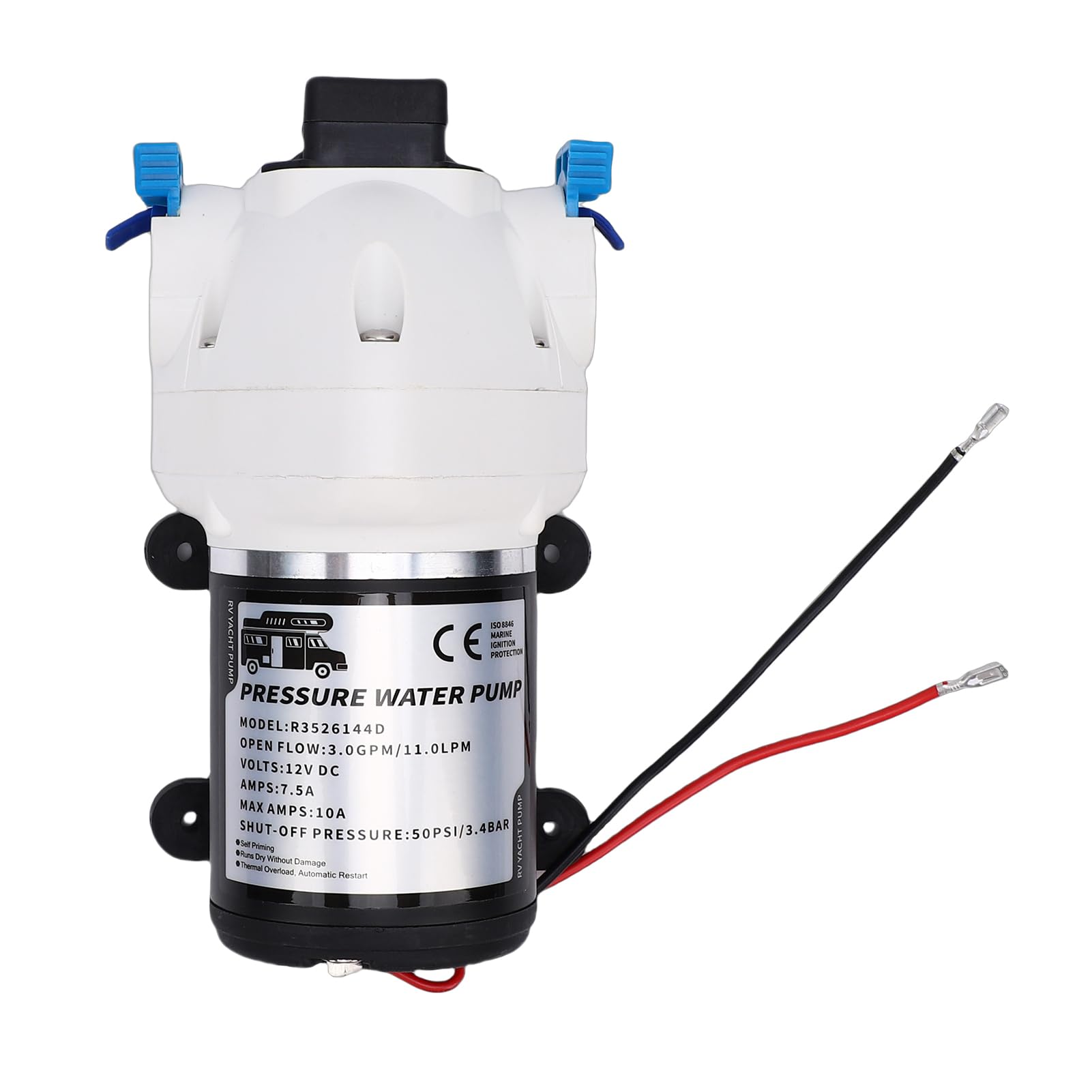 Bomba de Agua para Vehículos Recreativos, Bomba de Agua Autocebante de 3 GPM, 50 PSI, 12 V, de Pequeña con Kit de 7 Accesorios para Vehículos Recreativos, Barcos, Remolques, Yates Marinos