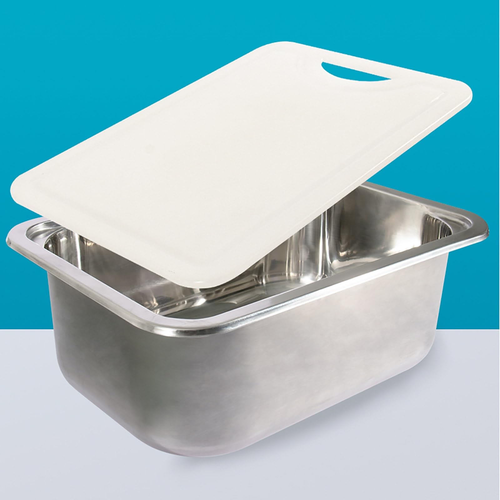 ZQFHSX Undermount Bar Sink with Acrylic Chopping Board for Kitchen, RV, and Van Use
