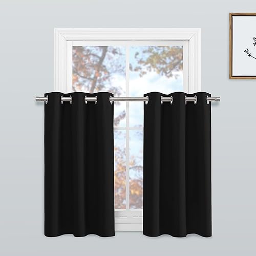 Miniatura 75 de KGORGE - Cortinas opacas grises para dormitorio 2 paneles, 42 x 63 pulgadas con ojales, cortinas de oscurecimiento de habitación con aislamiento