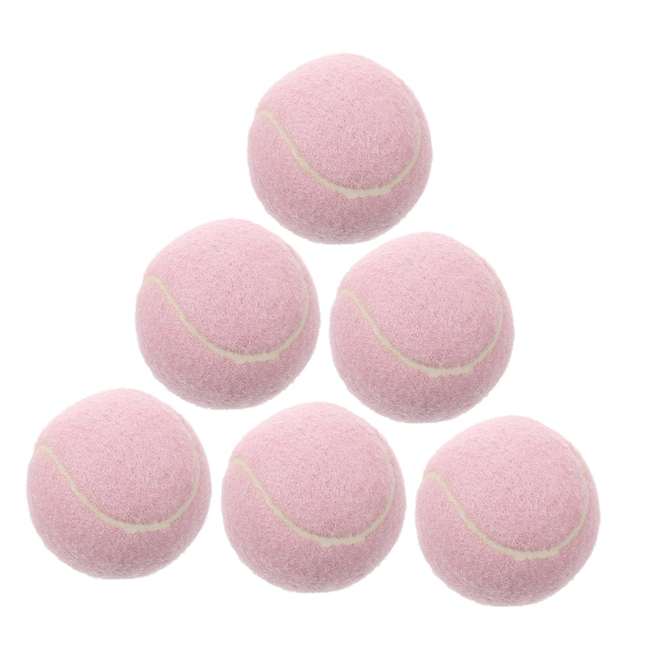 BESPORTBLE 6pcs Pink Tennis Balls for Girls Beginners Soft Elastic Rubber Training Balls Playful Practice for Playground and Youth Players