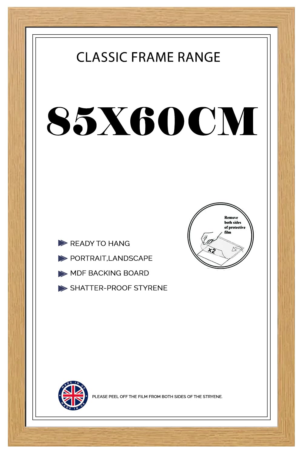 Modern Finish Poster Frame (60 x 85 CM) Jigsaw,Puzzle Frames | Wall Art Decor for Home & Office | Shatter-proof Acrylic Hd Front 34X24 Inch [ Oak ]