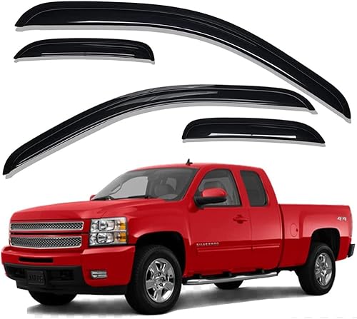 Deebior 94040 Deflector de ventilación de viento para ventana lateral para Chevy SilveradoGMC Sierra 1500 2007-2013, 2007-2014 2500HD3500HD con