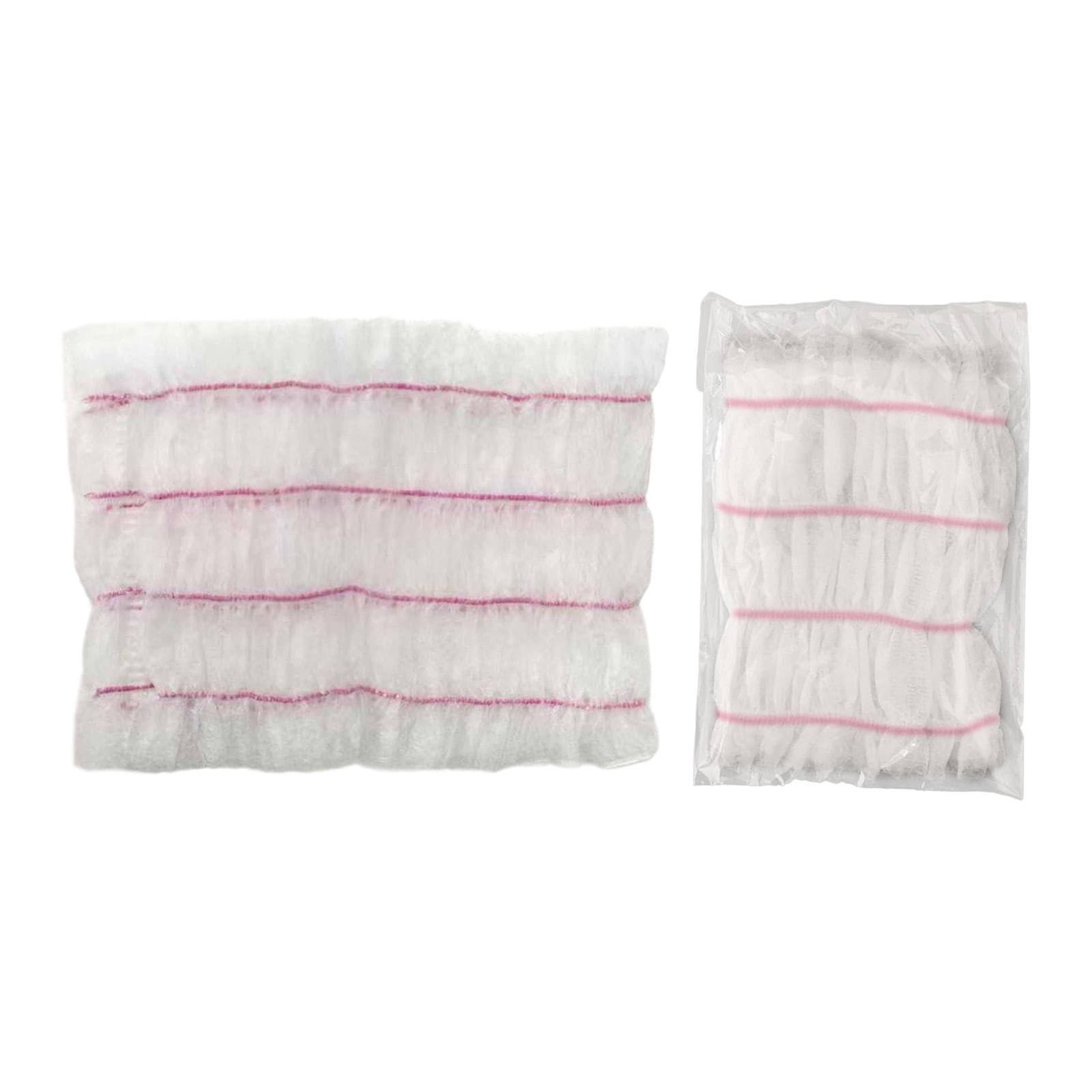 100Pcs SPA Facial Headbands Portable Makeup Head Wraps for Beauty Makeup SPA White Pink-Clothing & Accessories-Men-Accessories-Fashion Headbands