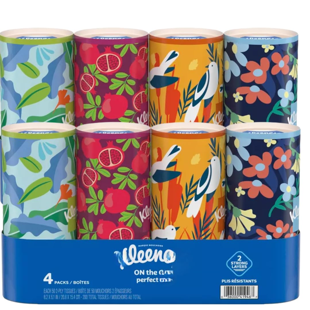 Go Perfect Fit Facial Tissue, 2-Ply, 50 Count, 8,12,24 Pack (8 Box)