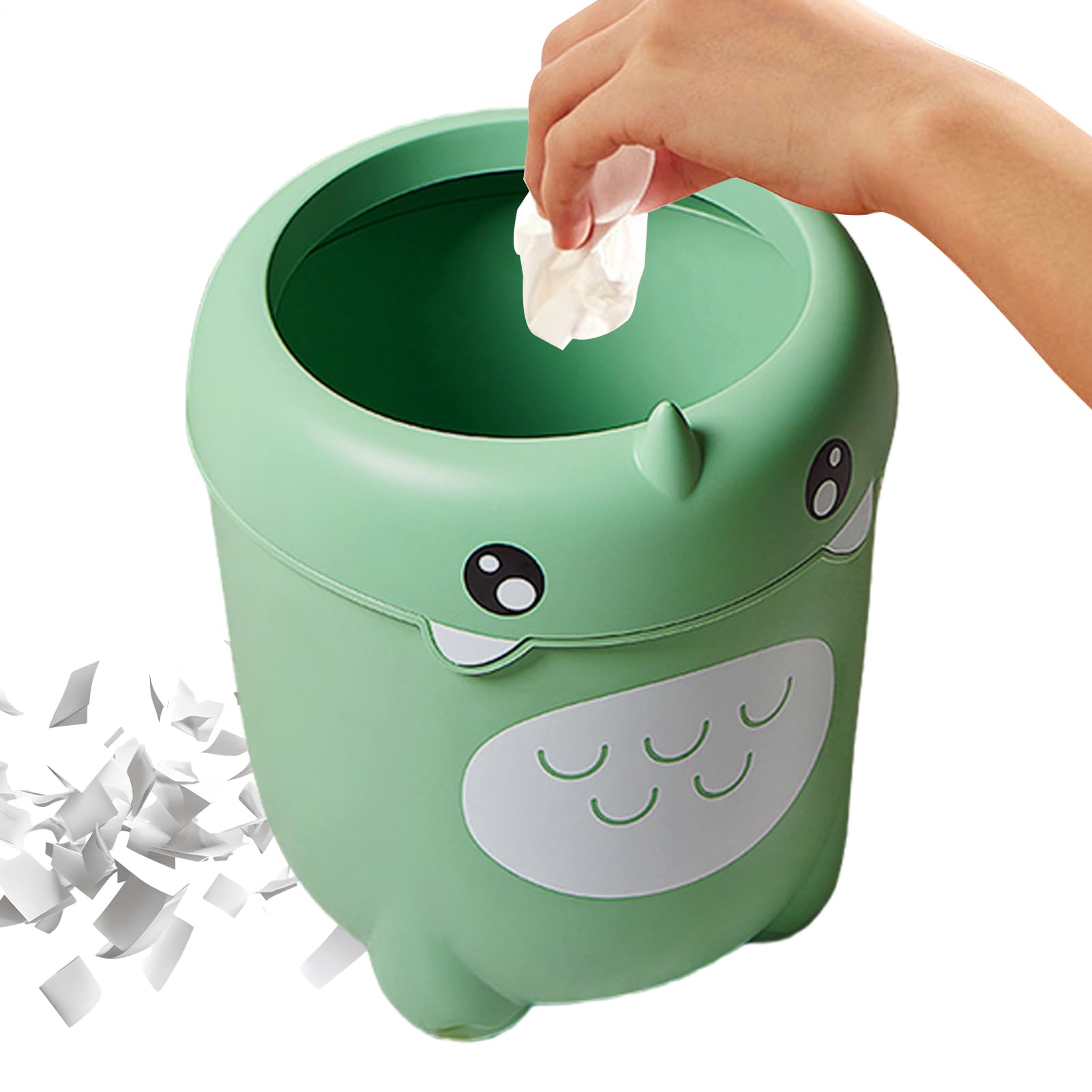 Caje De Trash Caje De Niño - Bin de desechos en forma de dinosaurio pequeño, mini cesta creativa de basura, organizador de gran capacidad, elegante recipiente de , basura de la habitación comp