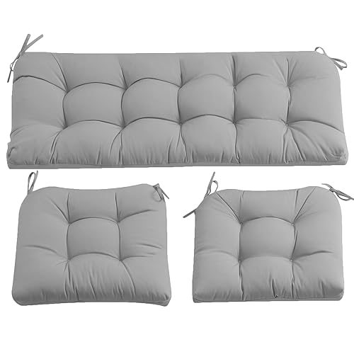 ADLIVWYD 3-Pieces Wicker Chair Cushion Set, 1 loveseat and 2