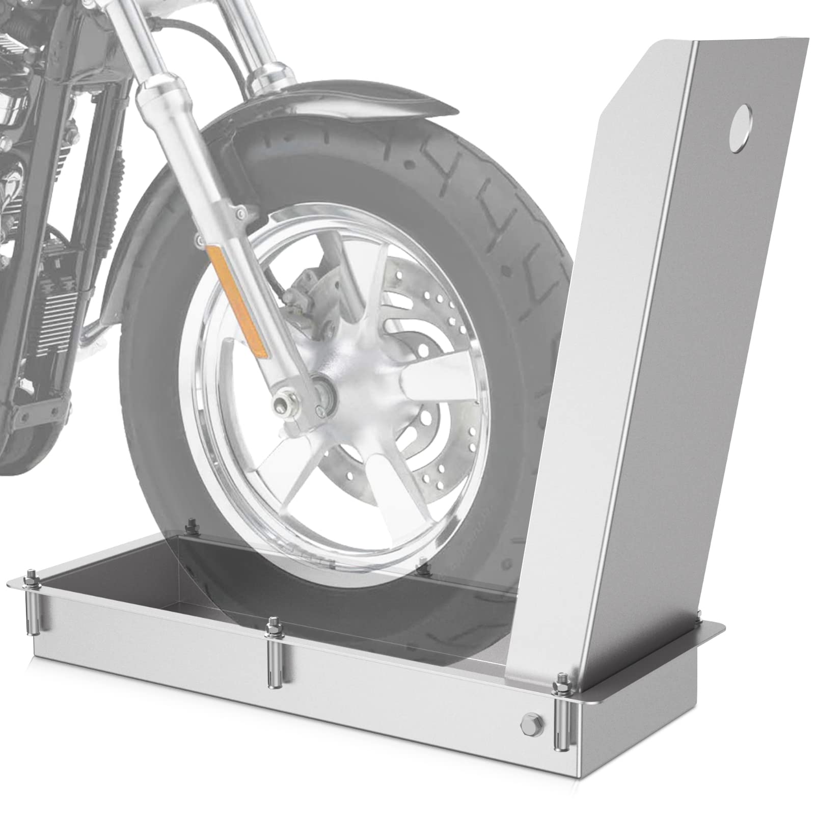 FAMIWIN Recessed Motorcycle Wheel Chocks for 24" Wheels, 1500 lbs