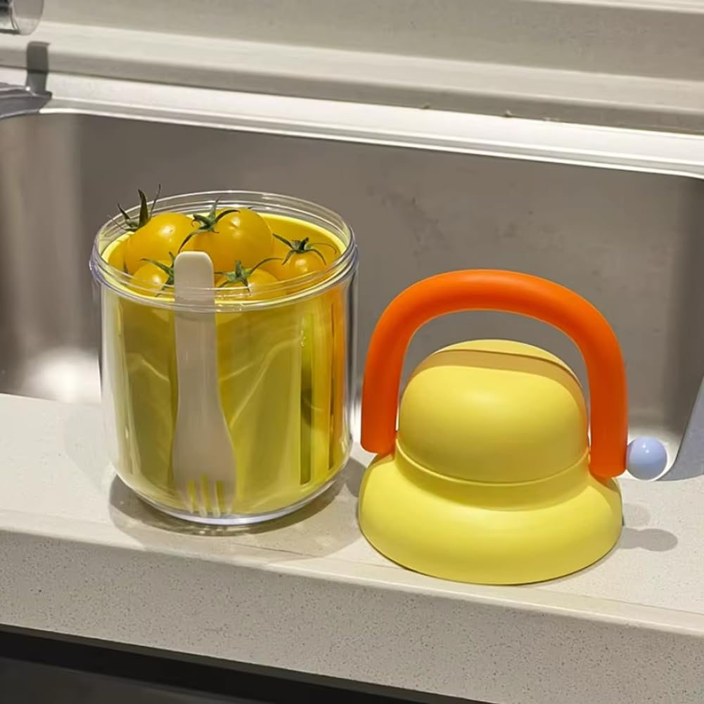 Bicchieri Per Insalata Portatili - 2 Pezzi Con Forchetta E Contenitore, Senza BPA - Foto 4