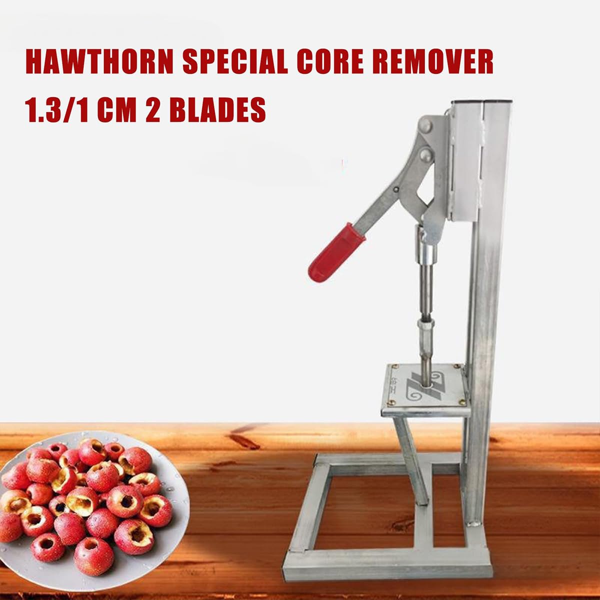 Descorazonador de espino de acero inoxidable, removedor de semillas de fechas rojas con cabeza de cuchillo de 1,3/1 cm, mango antideslizante para picar frutas